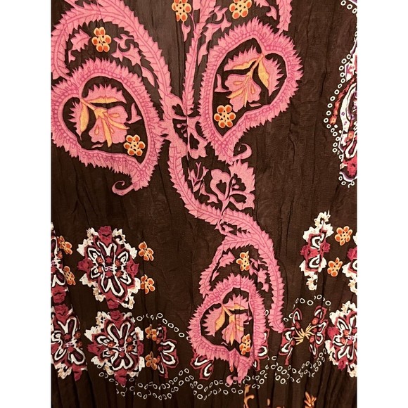 Boho Polyester Design Bay Studio Career Size Small Top Brown Blouses For Women - Picture 16 of 16